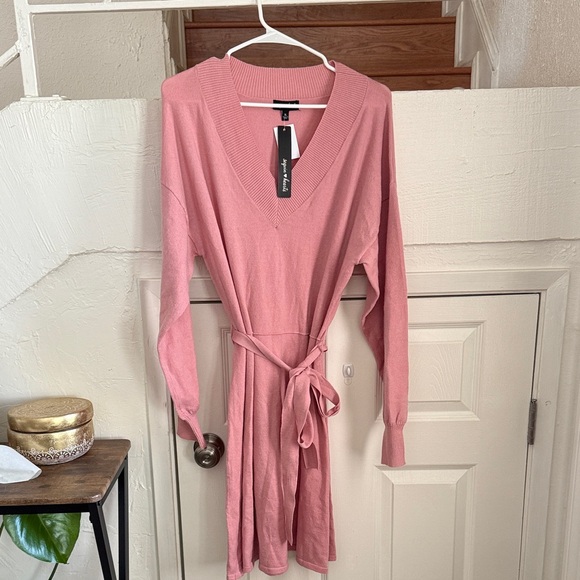 Sequin Hearts Pink Long Sleeve Sweater Dress - Picture 1 of 2